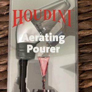 Metrokane Houdini Aerating Pourer Wine Tools, Metallic Silver